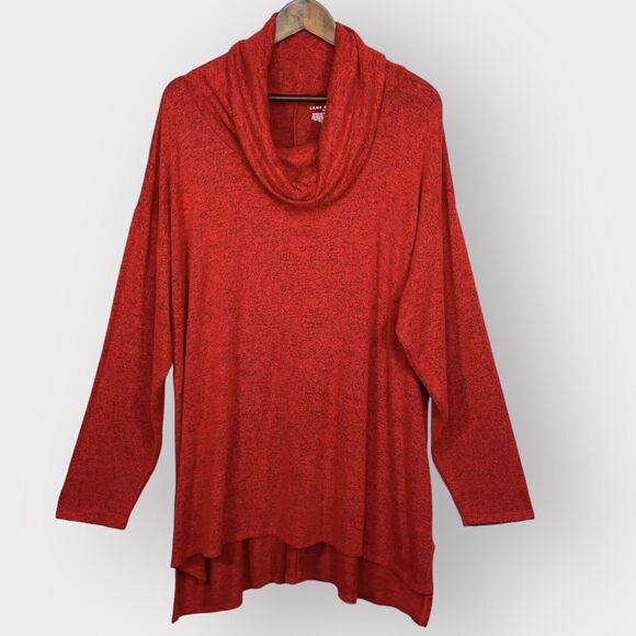 Lane Bryant‎ Pullover Sweater Women 26/28 Red Long Sleeve Cowl Neck K57 - Picture 1 of 11